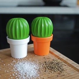 QUALY 5217091OR Salt and Pepper Shaker, Orange, 2.2 x 2.2 x 3.7 inches (5.5 x 5.5 x 9.4 cm), Tasty, Cactus