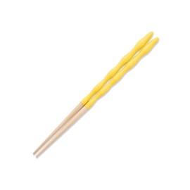 Hashikura Matsukan G-64690 Chopsticks, Children, Dishwasher-Safe, Natural Wood, 7.1 inches (18 cm), Unisex, 7 - 9 Years, Cloud, Yellow, Made in Japan