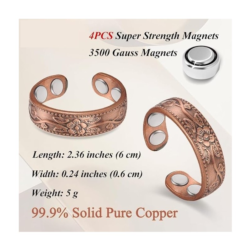 Copper Magnetic Ring for Women Ring Ladies Fingers Thumb Copper