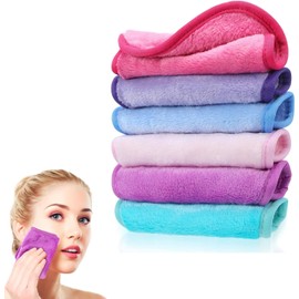 6 Toallitas Desmaquillantes, Pads Reutilizables, Toallas Desmaquillantes De Poliéster Para Piel Sensible, Limpieza Diaria y Viajes, Diseño Suave En Varios Colores, 20 x 40 Cm
