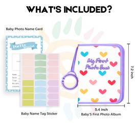 Baby Photo Book Holds 21 4x6 Photos, My First Photo Book for Baby or Toddlers, Love" Baby Photo Album Soft Cloth Family Book, Cute Book Gift for Babies Shower Newborns Family Photos (Purple)