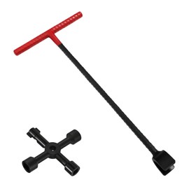 TNITRIB 17 Inch Water Meter Key with 4-Way Utility Key T-Handle & U-Head