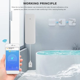PRATYAHARA Tuya Zigbee Leak Sensor for Flood Detector, No Leak Detection Alarm, Overflow Alarm