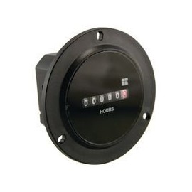 Hour Meter, Dc Quartz, Round, 3 Hole