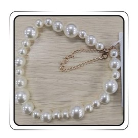 JEWEKY Pearl Chunky Choker Necklace Jewelry Large Round Pearls Prom Wedding Neck Chain for Women (one laye)