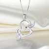 YL Hummingbird Nckelace 925 Sterling Silver Heart Pendant Cubic Zirconia