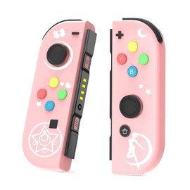 SWTOTK Switch Controllers,Replacement for Joypad Work with Switch/OLED/Lite,Wireless Remote Support Motion Control,Screenshot,Wake-up,Vibration,Sailor Moon (L/R),Pink