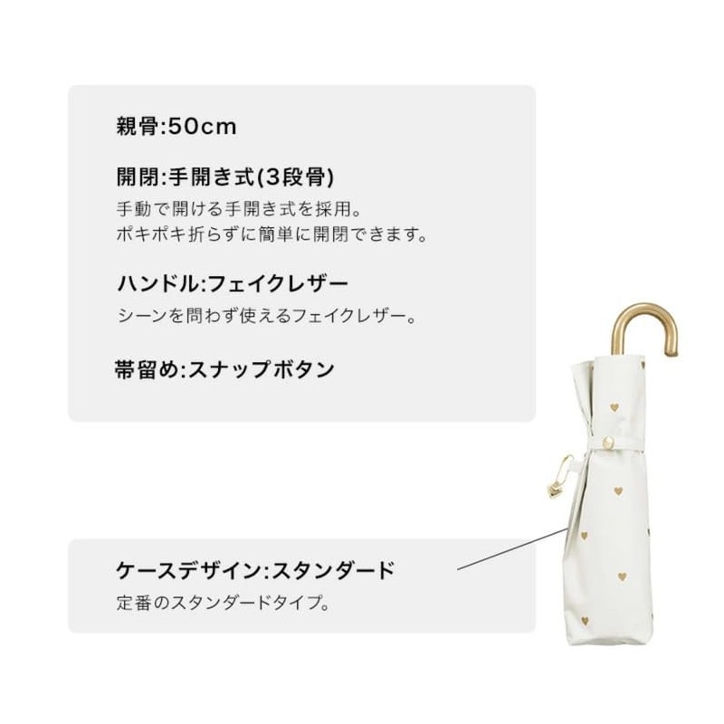 Wpc. Gold Mini Heart Foldable Umbrella Black – UV Protection,