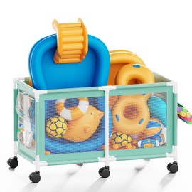 Jotesnew 280 Gallon 69" L Extra Large Swimming Pool Storage Bin, Pool Noodles Holder, Toys, Floats, Balls and Floats Equipment Mesh Rolling Storage Organizer Bin, 69" Lx32 Wx35 H