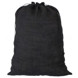 CleverDelights 18" x 24" Black Burlap Bags - 5 Pack - Jute Burlap Drawstring Sacks - 18x24 Inch Bag