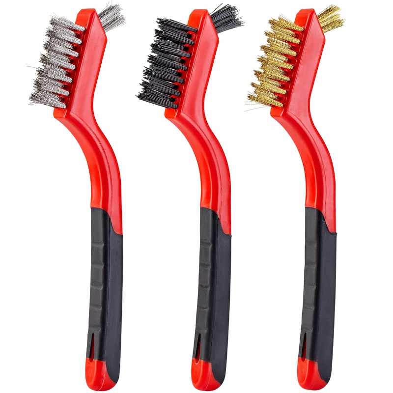 Small Wire Brush Set, Wire Brushes for Cleaning Rust Removal,