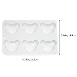 Cabilock Silicone Bear Head Molds, Non-Stick Chocolate Candy Mold, Diy Ice Mold for Kitchen, Candies, bake, White