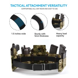 YOETEY Ratchet Tactical Gun Belt for Men - 1.5" Stiff Nylon Web Work Belts Heavy Duty - Slide Buckle Fit Pants