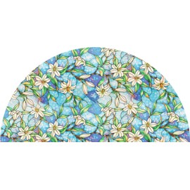 PROTINT WINDOWS Precut Orchid Decorative Arched Window Film, Self Static Adhesive Cling, 49 inches Diameter