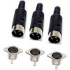3 Pin DIN Male Plug + Female Adapter Socket Panel