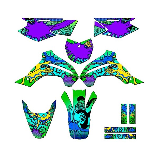 2021-2025 KLX 140 R RL Zany Green Senge Graphics Complete