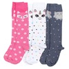TupTam Girls' Knee-Length Socks, Patterned, Pack of 3, Colour mix