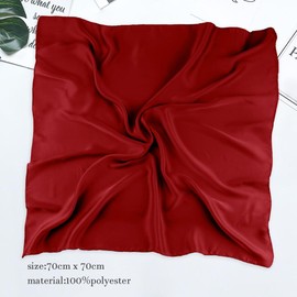 Burgundy Scarf,Red Bandana,Head Scarf,Red Pirate Bandana,Bandanas For Women,Red Hair Scarf,Head Scarf,Silk Bandana,Square Scarf,Chiffon Scarf,Ladies Scarf,Neck Scarf,Plain Bandana Retro Lightweight