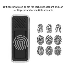 Type C Fingerprint Reader, Biometric Fingerprint Scanner 0.5s Recognition 360 Degree Detection Laptop Security Key for Win7 for Win8 for Win10