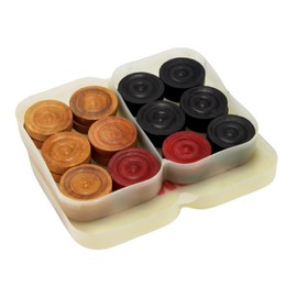 StonKraft Carrom Wooden Coins with Plastic Box (Without Beater) - 24 Coins