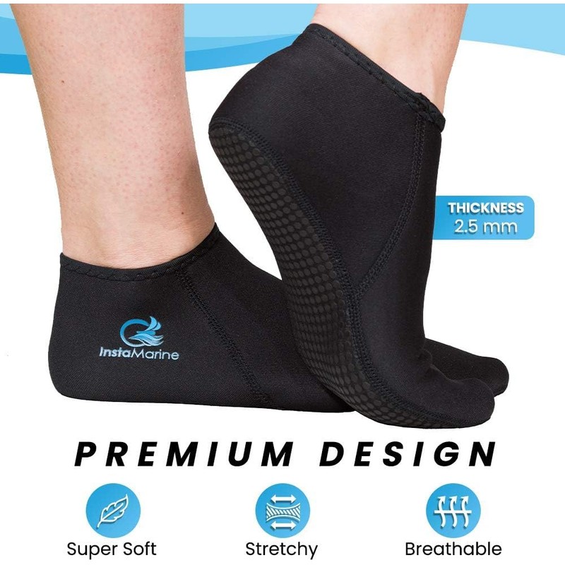 InstaMarine (X-Large 12-13 Premium Neoprene Socks and Water Fin Sock