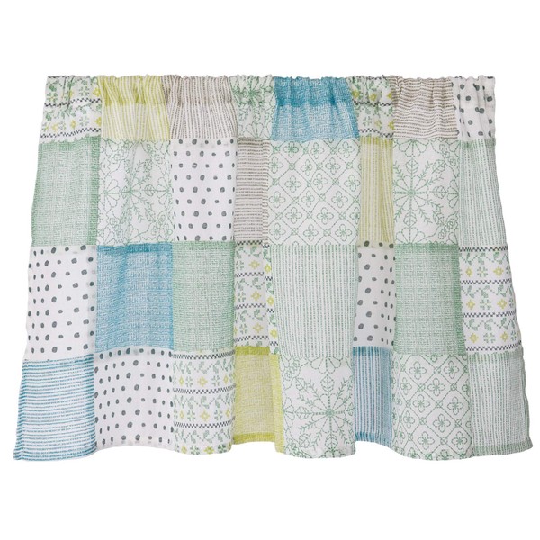 Sunny day fabric Cafe Curtain Rush 100cm W x 45cm L (Green Pattern)