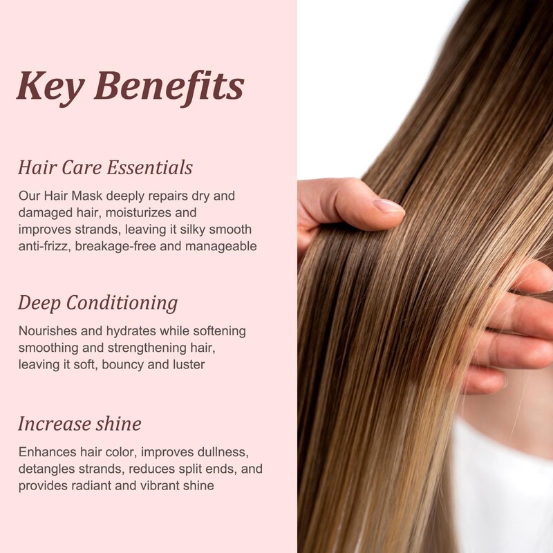 Tgideas Smooth Hydrating Hair Mask， Strengthening Shampoo ， For Dry