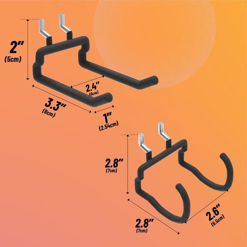HUHOLE 8 Pack Pegboard Drill Holder and Utility Hooks Set