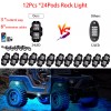 LCH NEW 12x RGB LED Pods Rock Light Kit Underbody