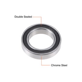 sourcing map 6804-2RS Deep Groove Ball Bearing 20 x 32 x 7 mm Double Sealed GCr15 Z2 Bearing Pack of 2