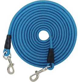 YUCFOREN Dog Tether Tie Out Long Rope Leash, Dog Lead 15FT 20FT 26FT 40FT 60FT 75FT Obedience Recall Outdoor Agility Lead for Large Medium Small Dogs Training, Camping, Playing, Backyard