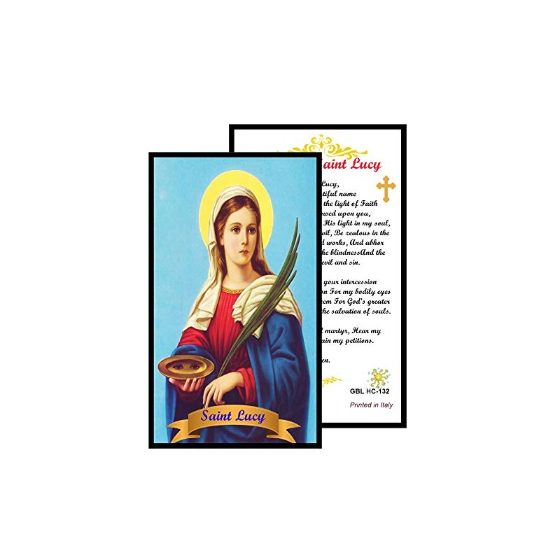 Blessed by Pope Francis Prayer to Saint Lucy Laminated Holy