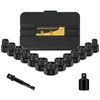 Zozoa 15-Piece Cr-Mo Nut Remover Set, Screw Extractor Set with