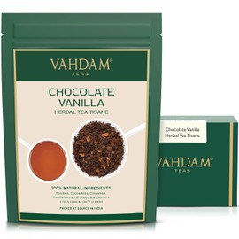 VAHDAM Chocolate Vanilla Herbal Tea (3.5 oz, 50+ Cups) | Rooibos, Chocolate, Vanilla | Loose-Leaf, Vacuum Sealed for Freshness