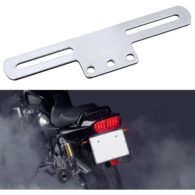 1Pcs Silver Metal Easy Installation Motorcycle License Plate Holder Frame,Universal