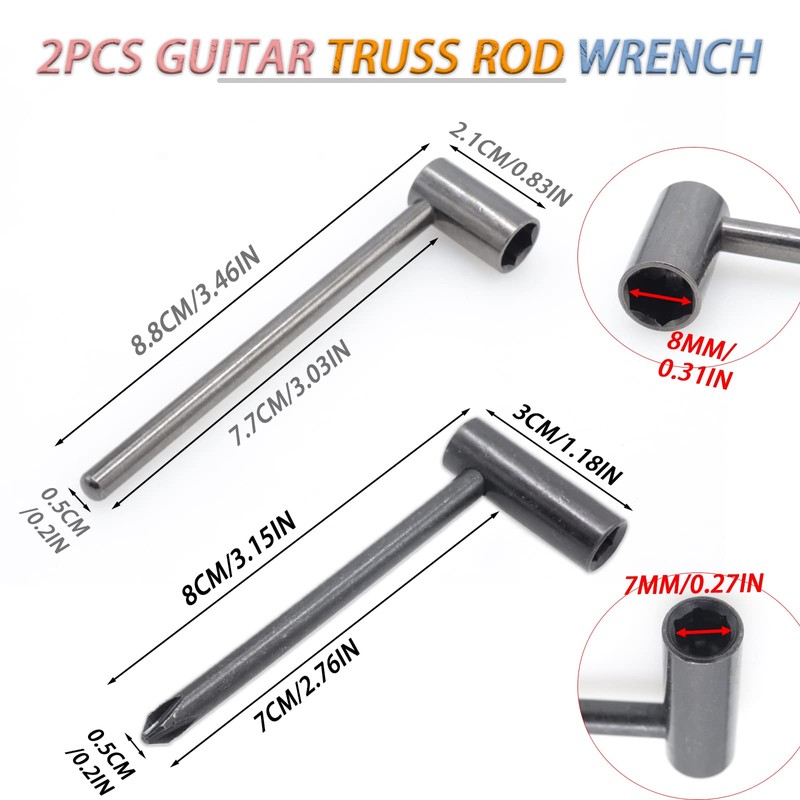 Cheerock 13pcs Guitar Allen Wrench Set, 4mm & 5mm Lengthened