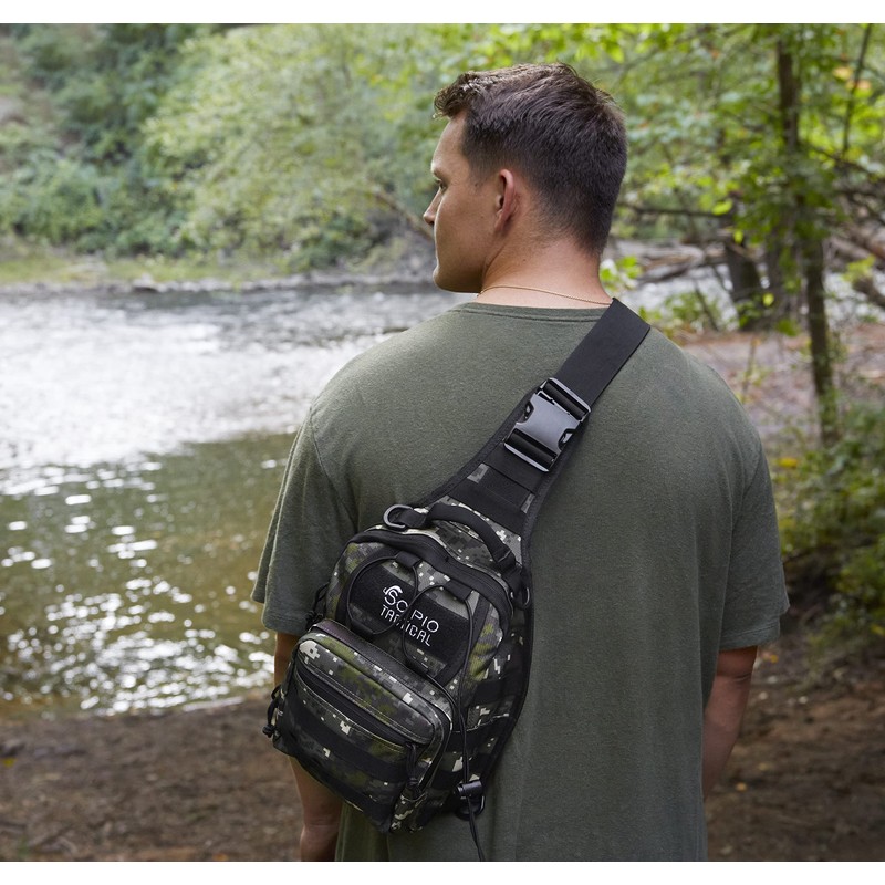 Scipio JYFSP11CAMO Unisex's Tactical Sling Bag - Camo