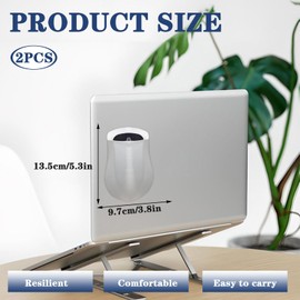 2 Pack Gray Mouse Holder for Laptop Stick On, Mouse Travel Case, Stick-On Mouse Pouch for Computer Laptop Office (Gray)