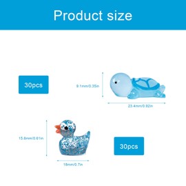 AMONENZ Mini Animals, 30 Pieces Turtles Figures, 30 Pieces Mini Ducks, Resin Mini Ducks, for DIY, Decoration of Miniature Landscapes, Interior Decoration