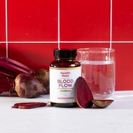 Health Hack Blood Flow Platinum  Suplemento para Apoyar la Buena Circulacin y Deseo  Remolacha, L-Arginina, Ajo, Glicinato de Magnesio, CoQ10,...     