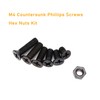 BinifiMux M4 Flat Head Screws and Hex Nuts Phillips, Countersunk