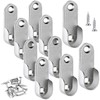 10 Pieces Zinc Alloy Oval Wardrobe Hanging Rail with 20