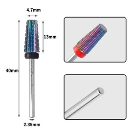 Bestgle Nail Cutter Bits 5 Pieces Tungsten Alloy Nail Cutter Grinding Heads Carbide Bits Rainbow Nail Cutter Attachments Bits Remove Gel Acrylic Cuticle Bits for Nail Cutter for Manicure Pedicure