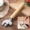 Manual Can Opener with Wooden Handle Stainless Steel Convenient and