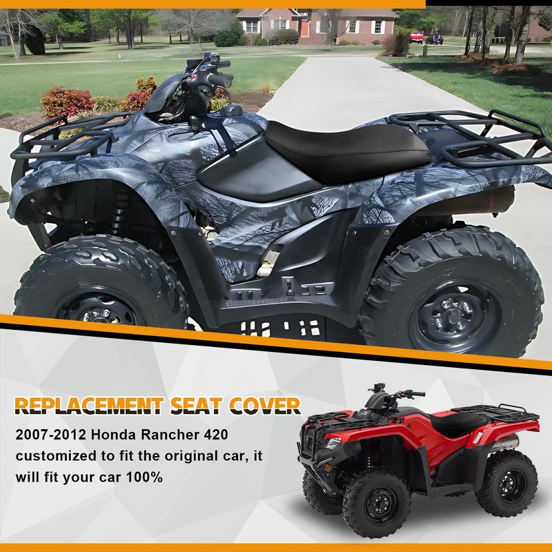 Kistrba ATV Seat Cover Compatible with 2007-2012 Honda Rancher 420,