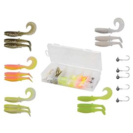 Savage Gear Canibal Box Kit L - 15 Gummiköder + 5 Jighaken zum Spinnfischen auf Hecht & Zander, Gummifische zum Hechtangeln