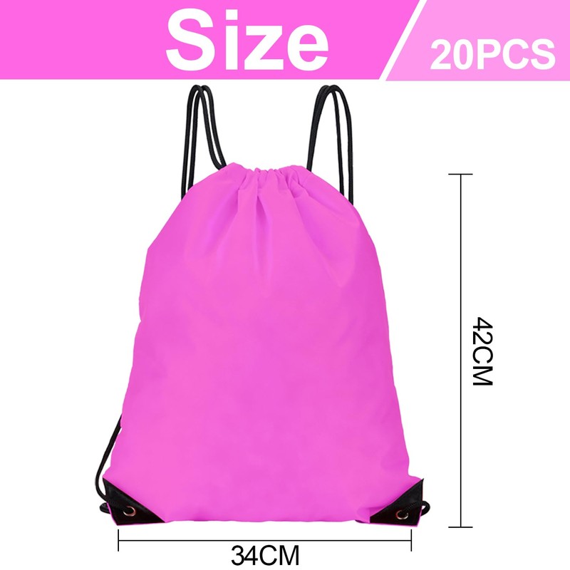 LOSYHU 20 Pack Drawstring Bags String Backpack Bulk Sack Cinch
