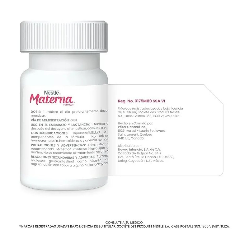Tabletas Materna Vitaminas Minerales Tableta Sabor