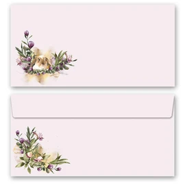 Envelopes Flower Nest Flowers & Blossoms 50 Envelopes (without Window) DIN Long (220 x 110 mm)