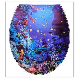 Honbay 3D Toilet Seat Stickers Decals, Waterproof and Removable (Sea World)